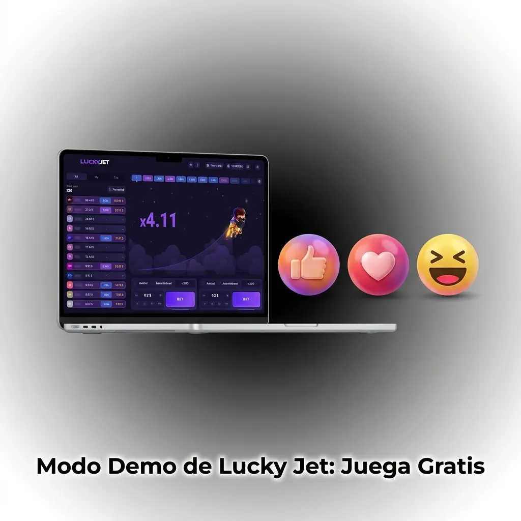 Pantalla del modo demo de Lucky Jet para jugar gratis sin registro en casino online