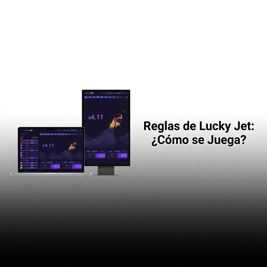 Reglas del juego Lucky Jet: cohete despegando con multiplicadores y apuestas en pantalla