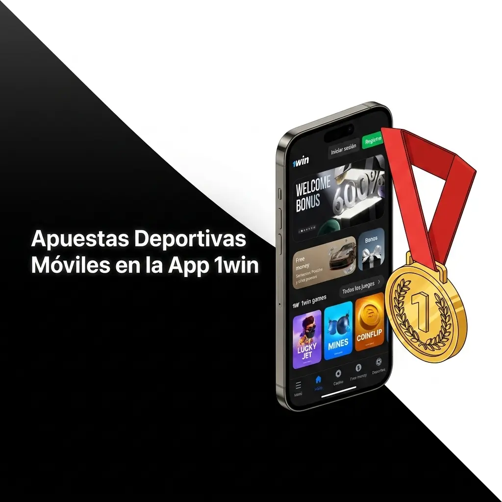 Pantalla de app móvil 1win con opciones de apuestas deportivas disponibles para usuarios en Chile
