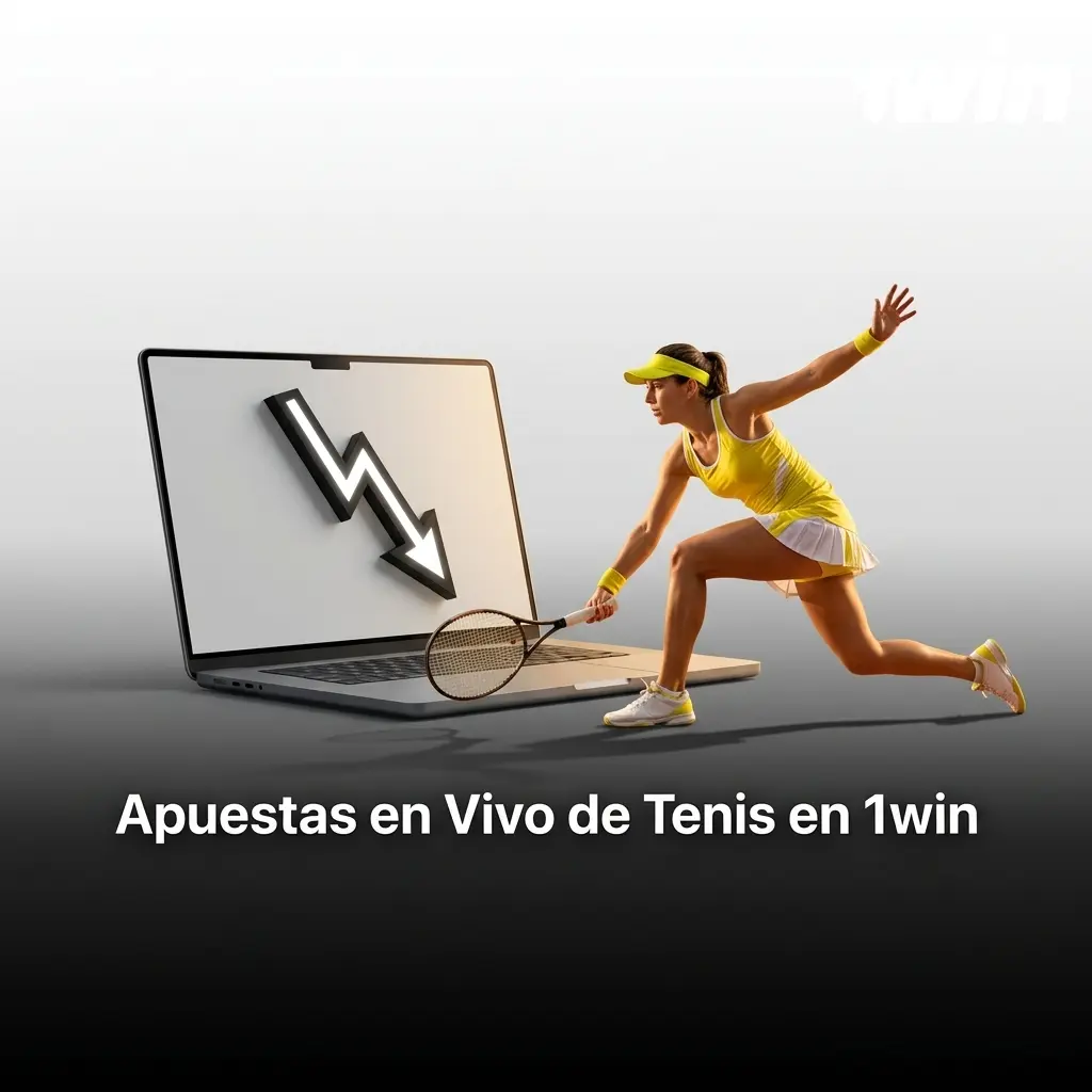 Pantalla de apuestas en vivo de tenis en la plataforma 1win con estadísticas y cuotas en tiempo real