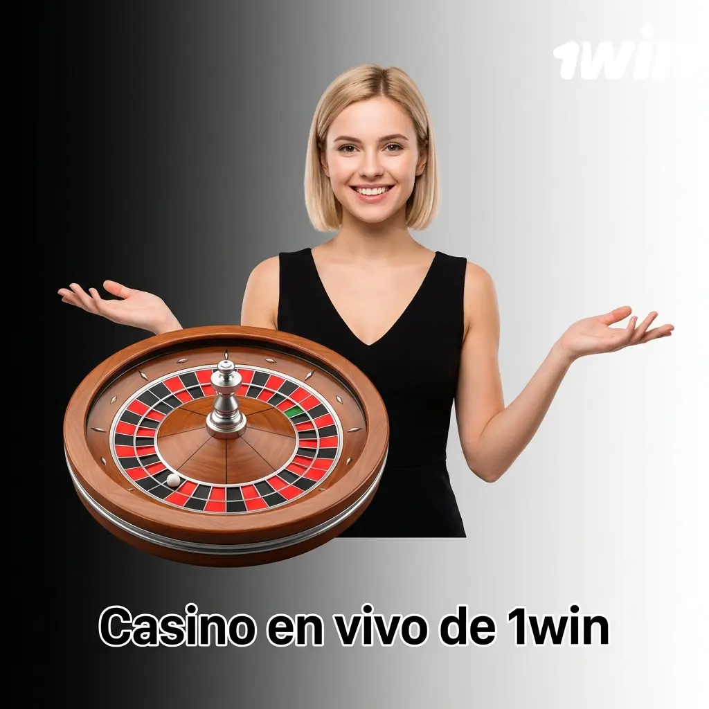 Mesa de casino en vivo de 1win con croupier real y juegos de ruleta, blackjack y baccarat en tiempo real