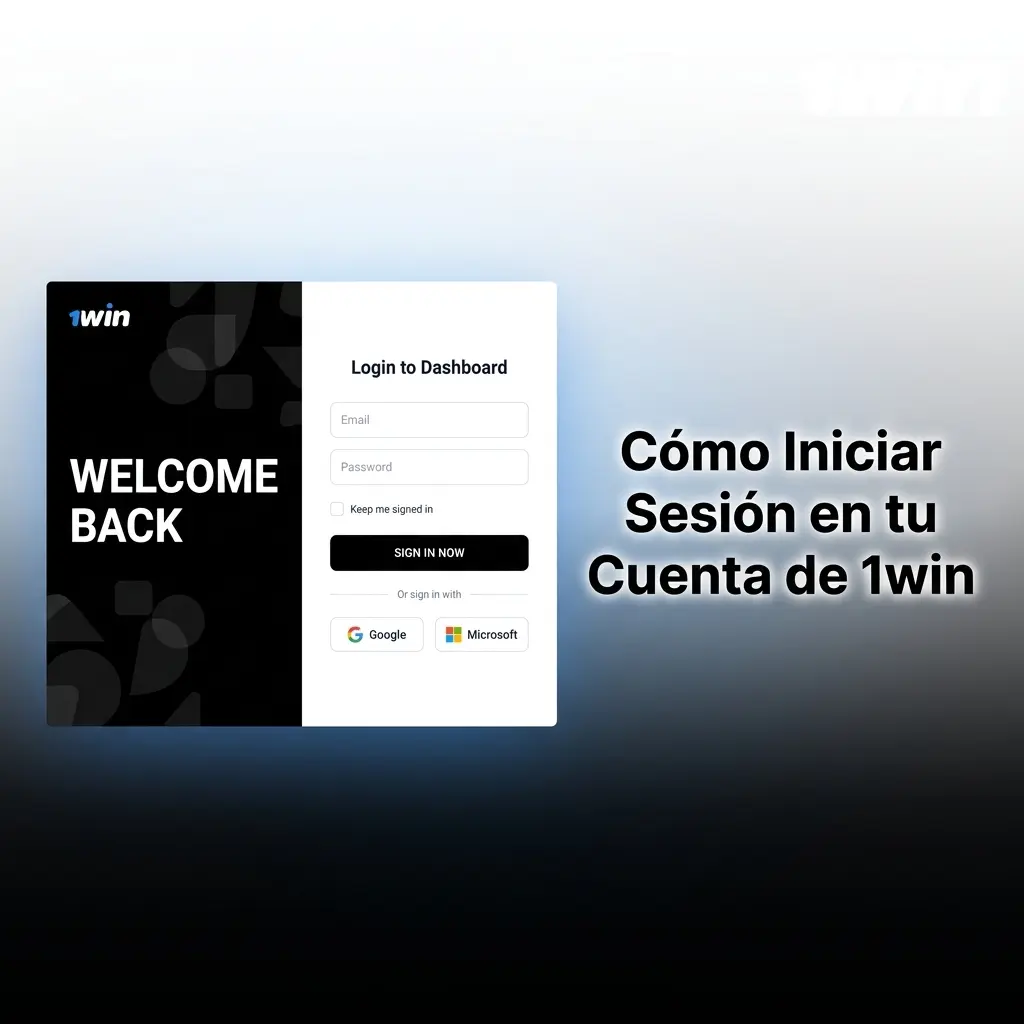 Pantalla de inicio de sesión de 1win con campos de usuario y contraseña para acceder a tu cuenta