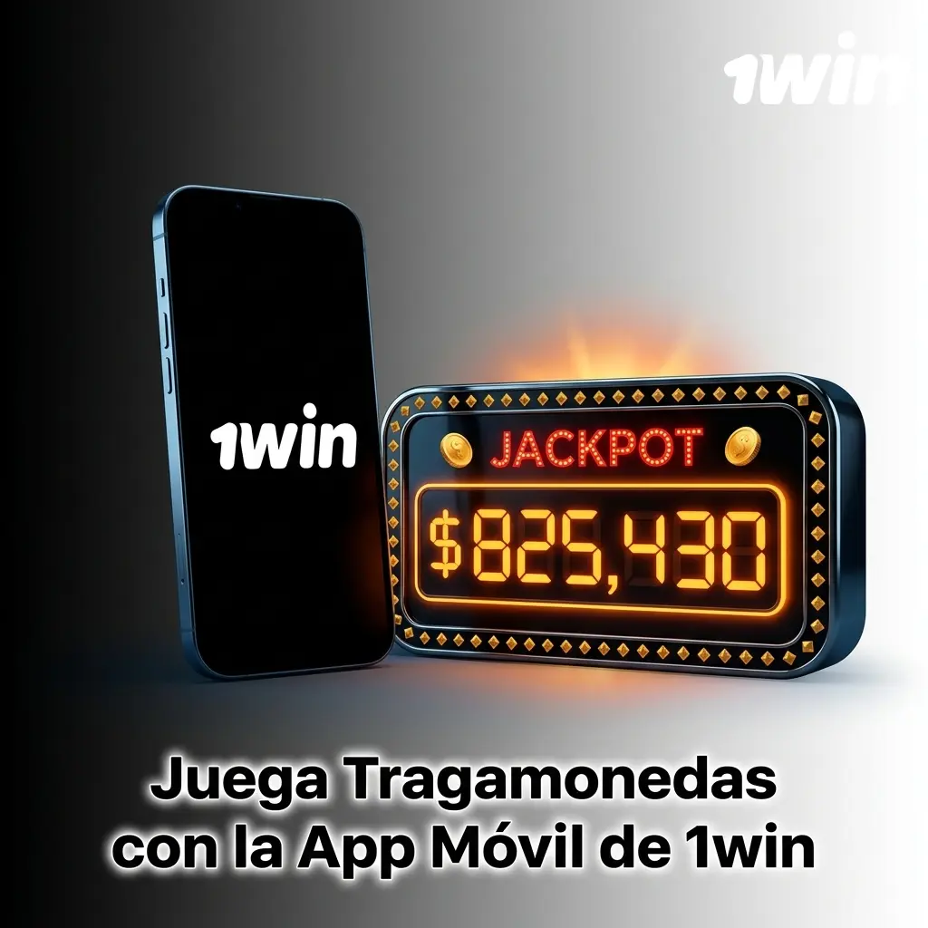 Jugador usando la app móvil de 1win para jugar tragamonedas en su smartphone