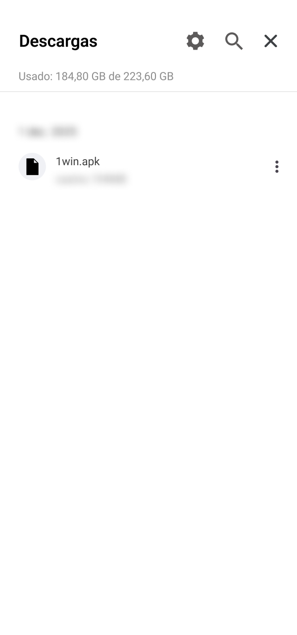 Abre el paquete móvil Android guardado para activar 1win Aviator.