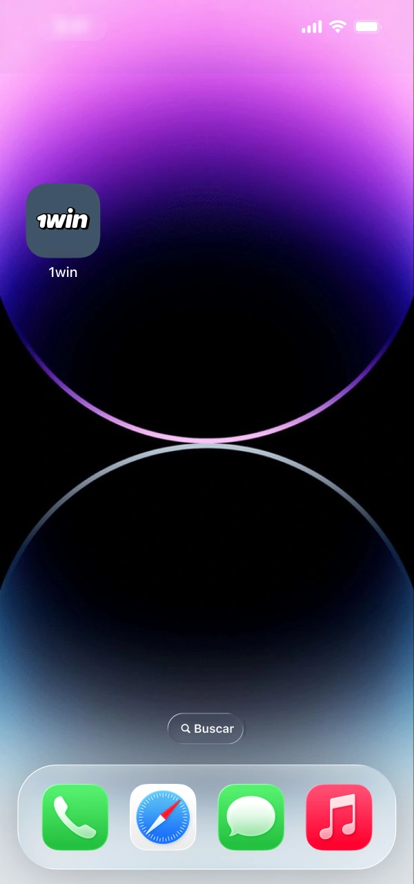Toca el logo móvil guardado iOS para apostar en 1win Aviator.