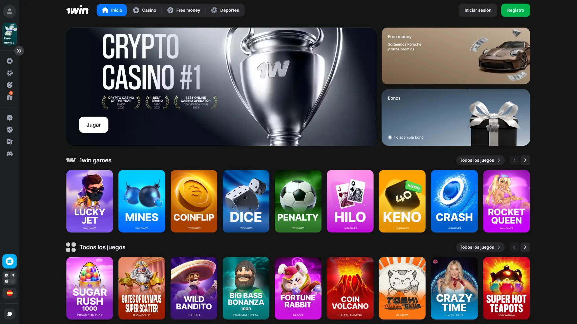 Disfruta la interfaz de casino con los mejores juegos de 1win Chile.